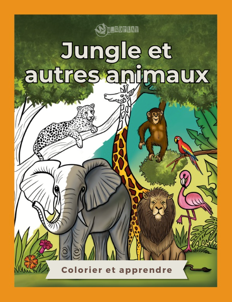Jungle et autres animaux - Colorier et apprendre